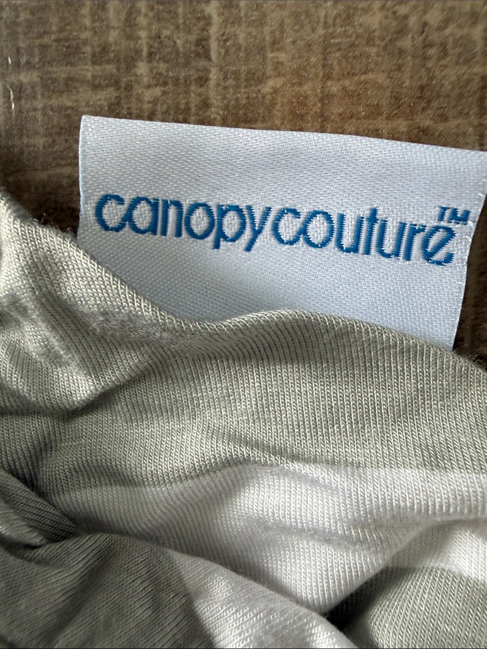 Canopy Couture Grey & White Stripe Infant Car Seat Cover (stock photo) - Picture 2 of 3